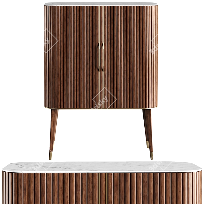 Modern Eden-Rock Bar Unit & Cabinet 3D model image 2