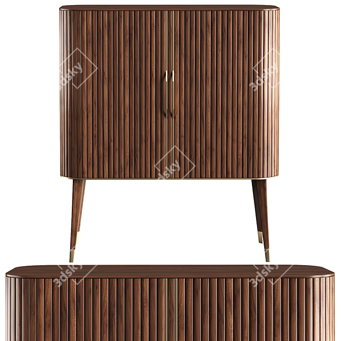 Modern Eden-Rock Bar Unit & Cabinet 3D model image 3