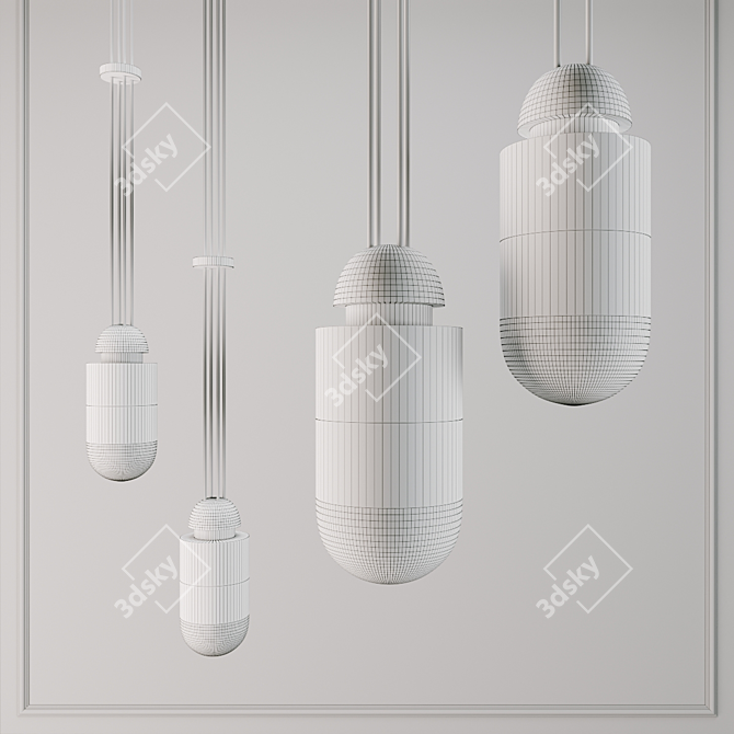 Elegant Alabaster Pendant Lamp 3D model image 2