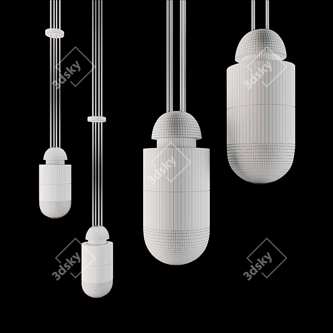Elegant Alabaster Pendant Lamp 3D model image 4