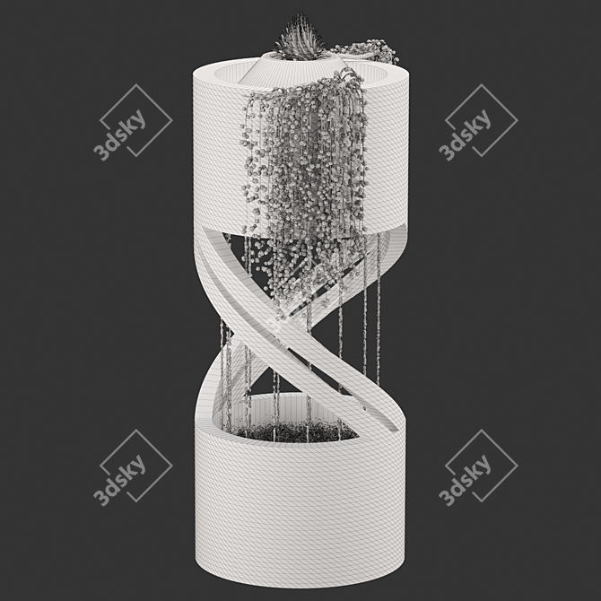 Modern Geometric Interior Fountain 3D model image 2