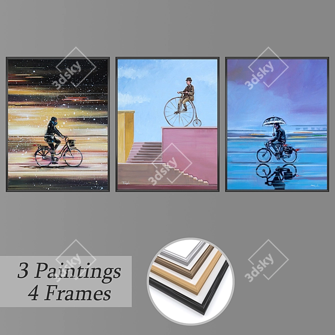 Elegant Wall Art Set 1245 3D model image 1