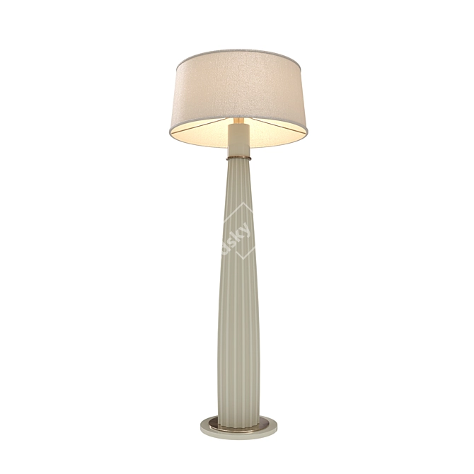 Orlando Torch Lamp: Elegant Wood & Brass Design 3D model image 3