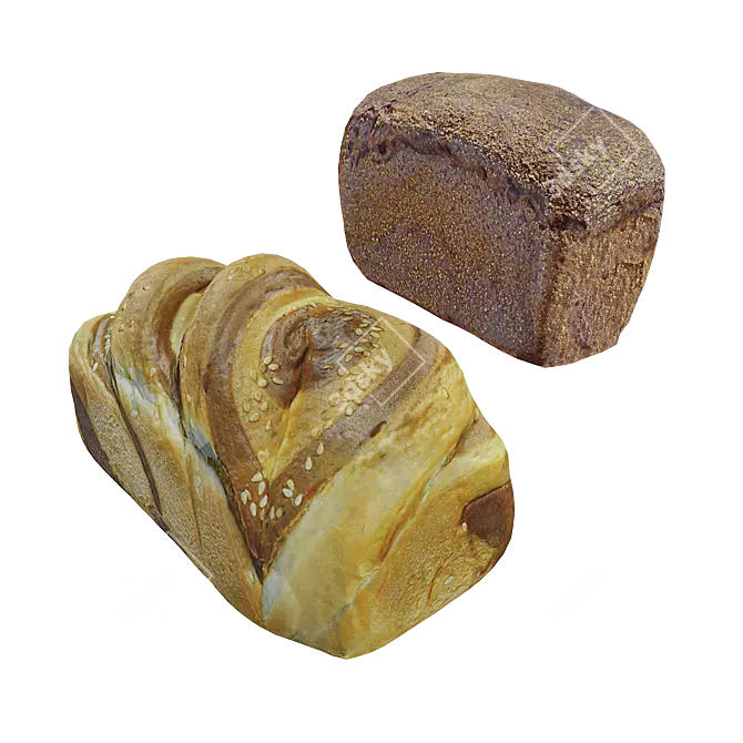 Artisan Bread Selection 3D model image 4