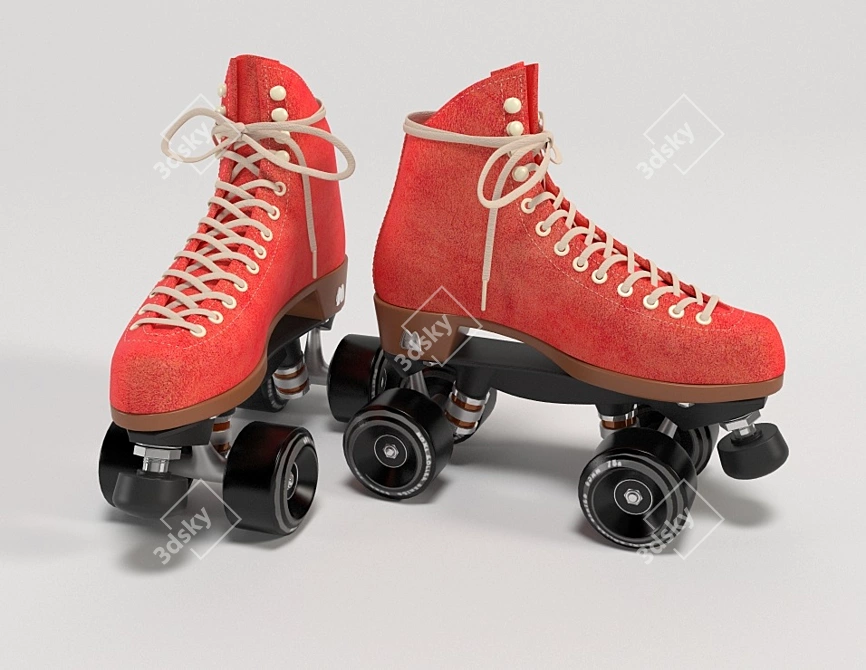 Classic Roller Skates: High-Quality Design 3D model image 3