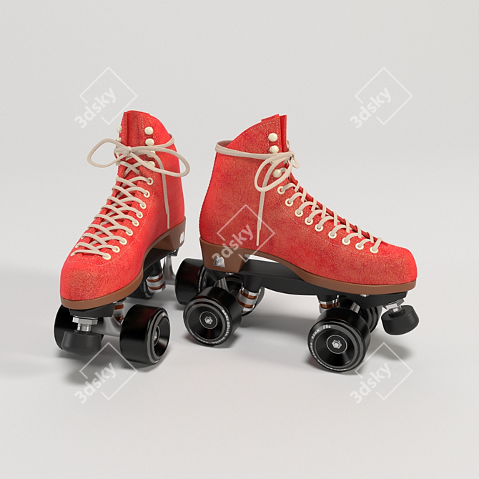 Classic Roller Skates: High-Quality Design 3D model image 6