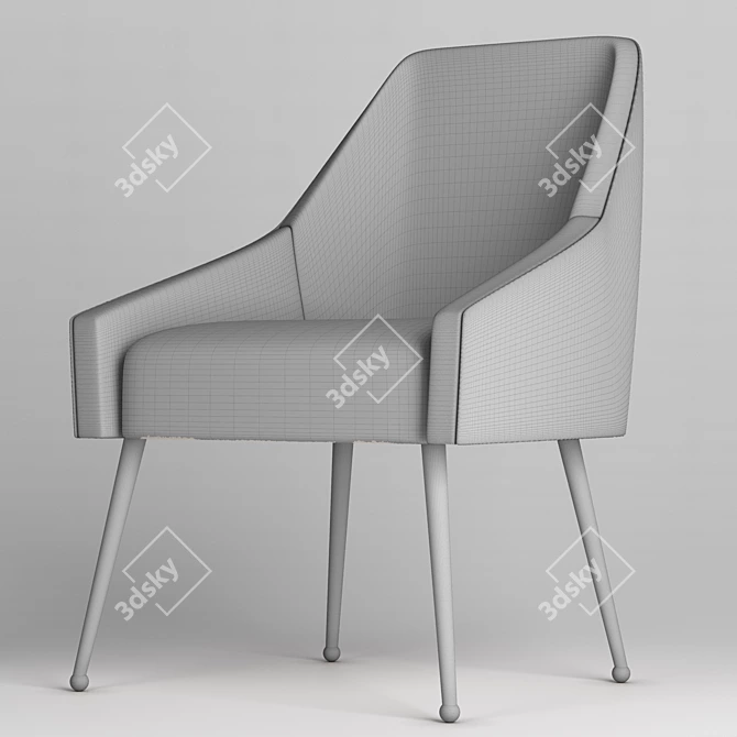 Elegant Milan Chair with Metal Legs 3D model image 2
