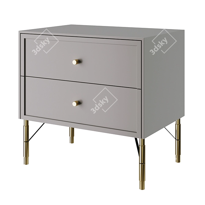 Lunar Gray Nightstand 3D model image 1