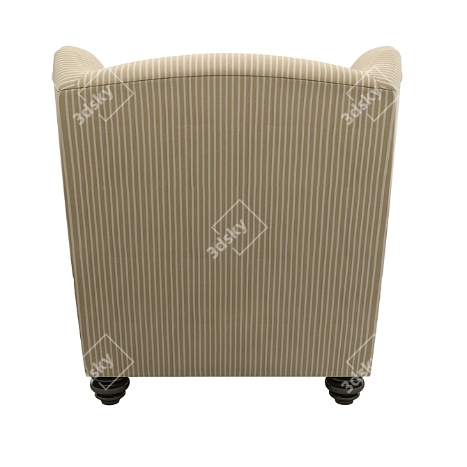 Elegant Brougham Wingback Chair 3D model image 4