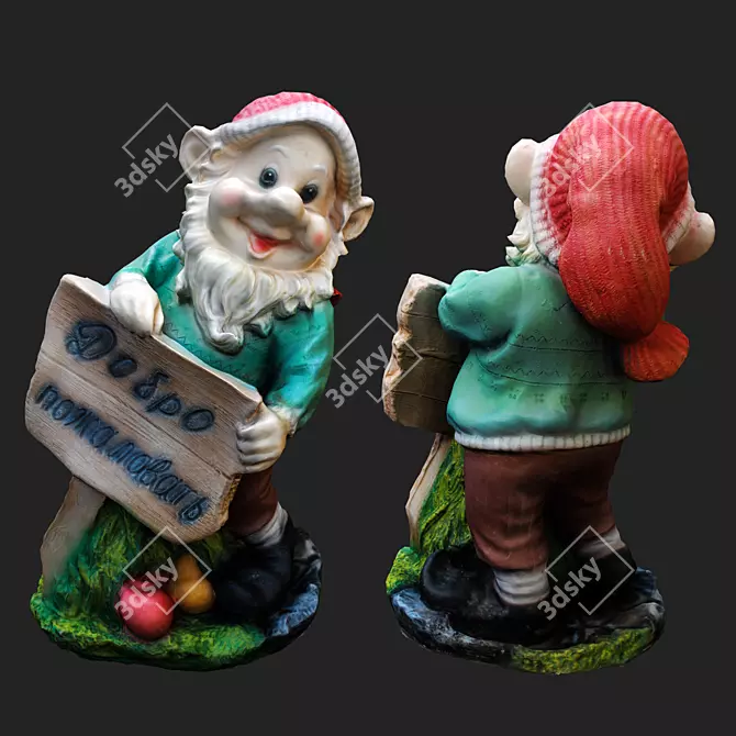 Whimsical Garden Gnome 3D model image 1