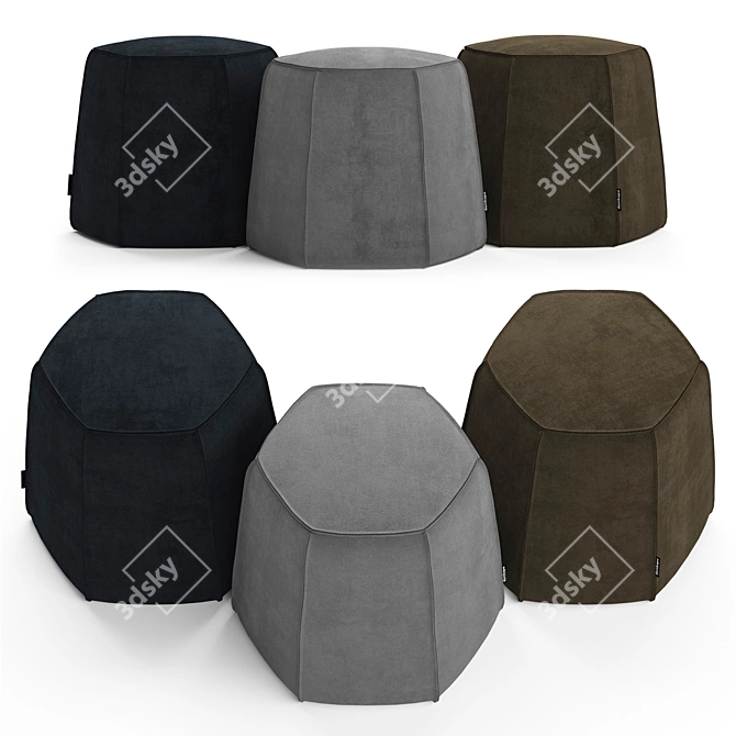 Modern Angles Pouf - Stylish and Versatile Seating 3D model image 1