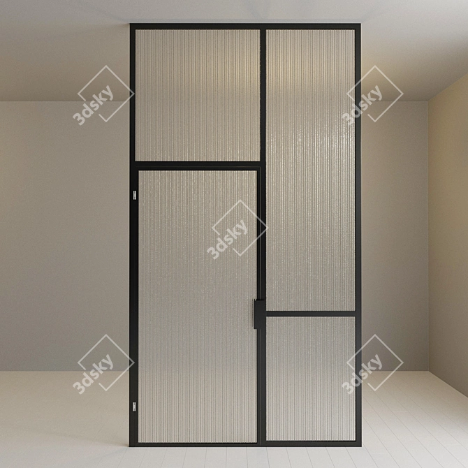 Title: Swing Glass Partition Door 3D model image 3