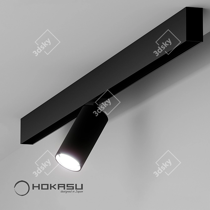 Sleek Magnetic Spotlight: HOKASU OneLine+ Spot 3D model image 5