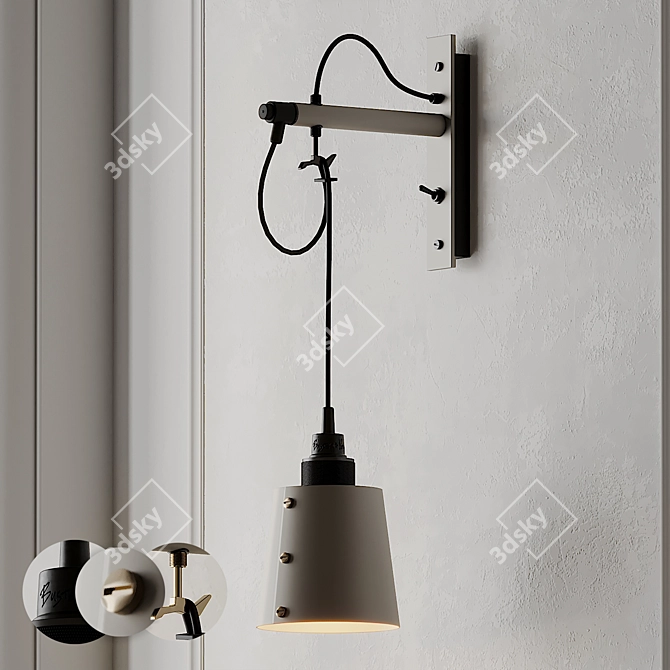 Stone Hooked Wall Light: Small, Stylish & Versatile 3D model image 1