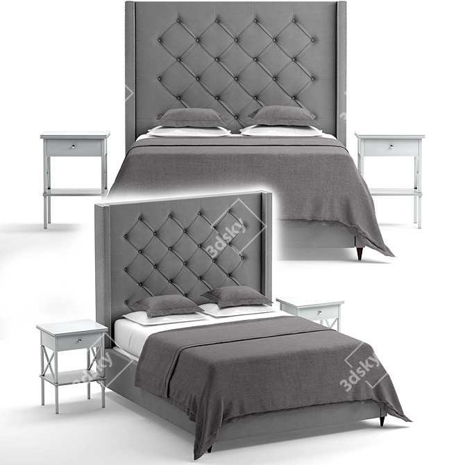 Elegant Tal Bed for a Luxurious Sleep 3D model image 1