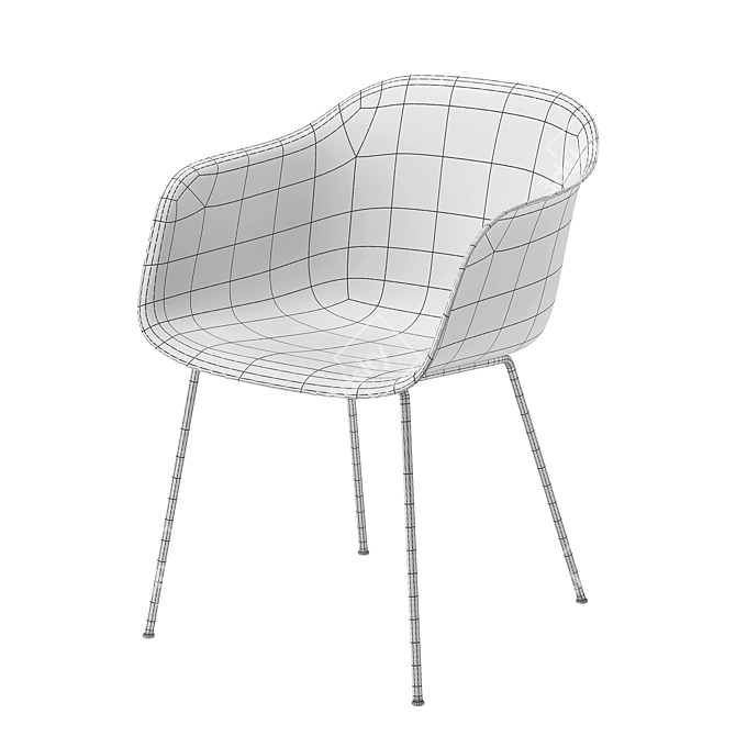 Modern Muuto Fiber Armchair 3D model image 3