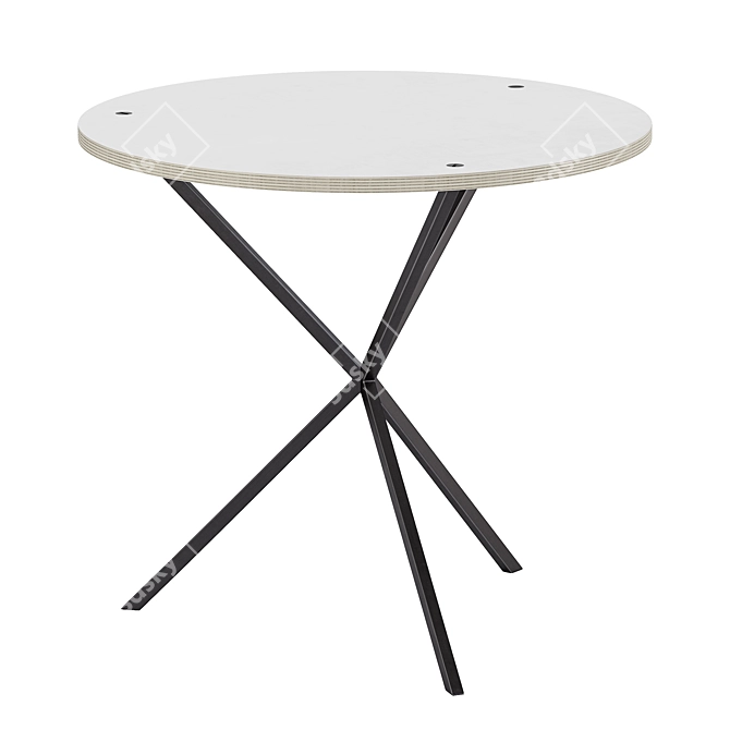 NEB Round Table Laminate/Black 800x800 3D model image 1
