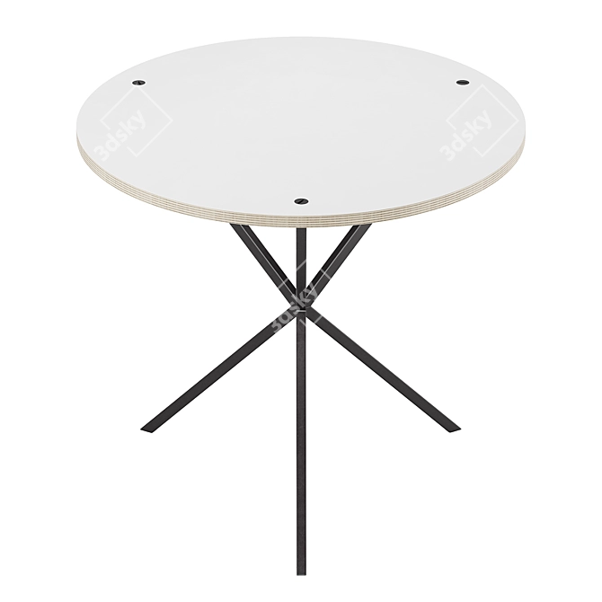 NEB Round Table Laminate/Black 800x800 3D model image 2