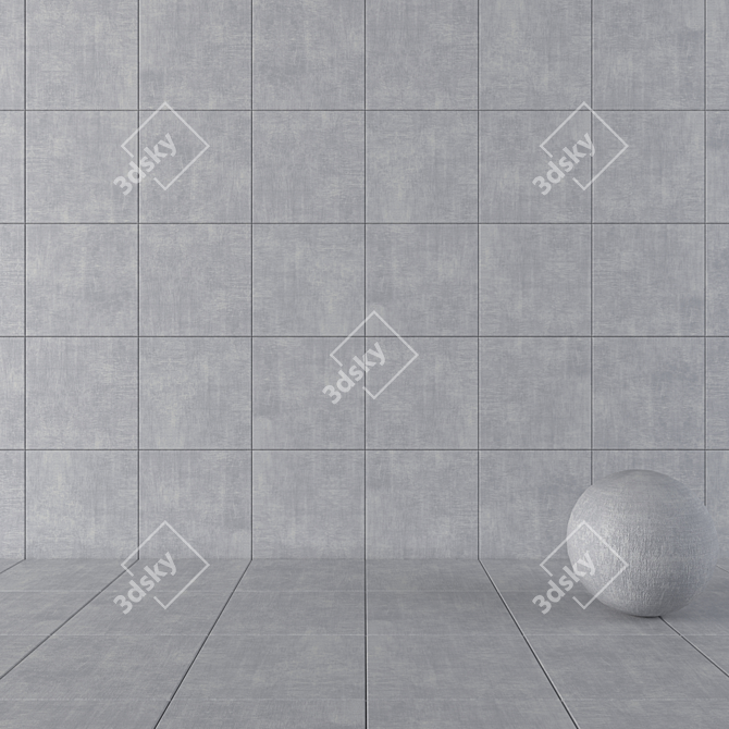 Cayenne Grigio Concrete Tiles 3D model image 1