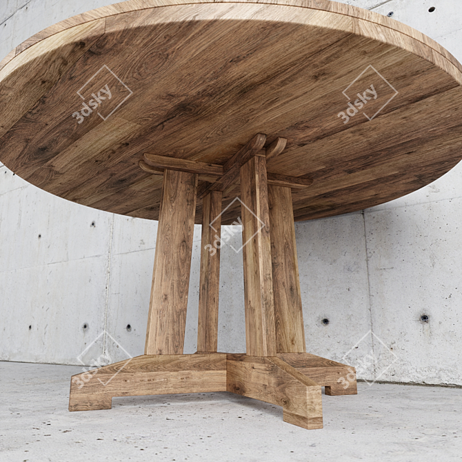 Eco-Friendly Teak Dining Table 3D model image 3