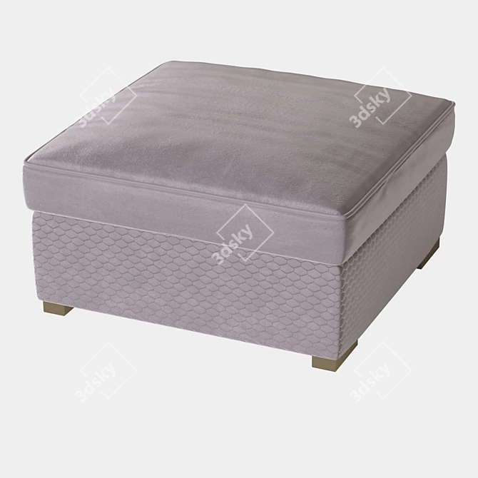 Cozy Velvet Ottoman for Viven Sofa 3D model image 2