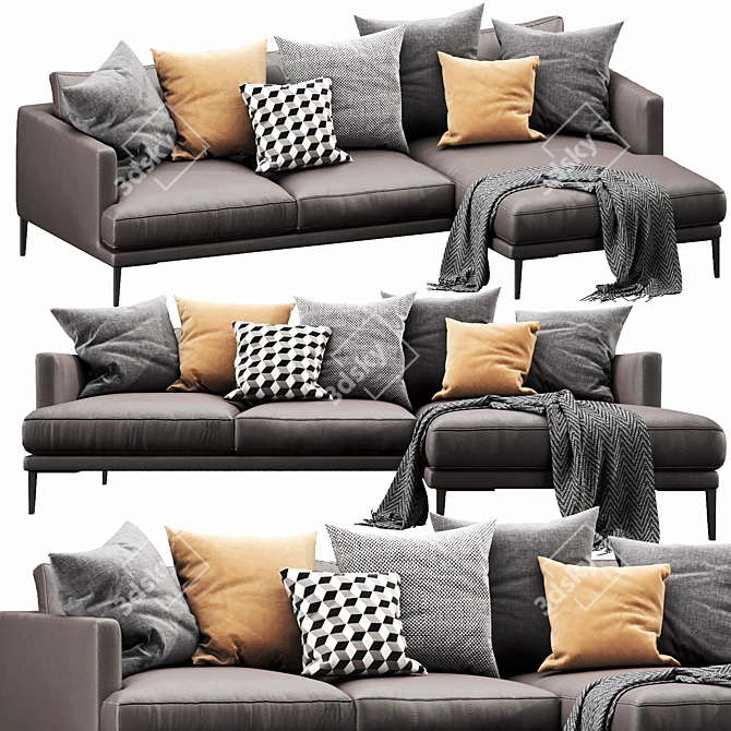 Bonaldo Paraiso Chaise Lounge: Stylish Comfort for Ultimate Relaxation 3D model image 2
