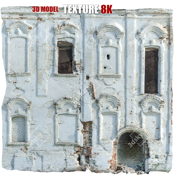 Detailed Facade Model 205 - 8K Texture 3D model image 1