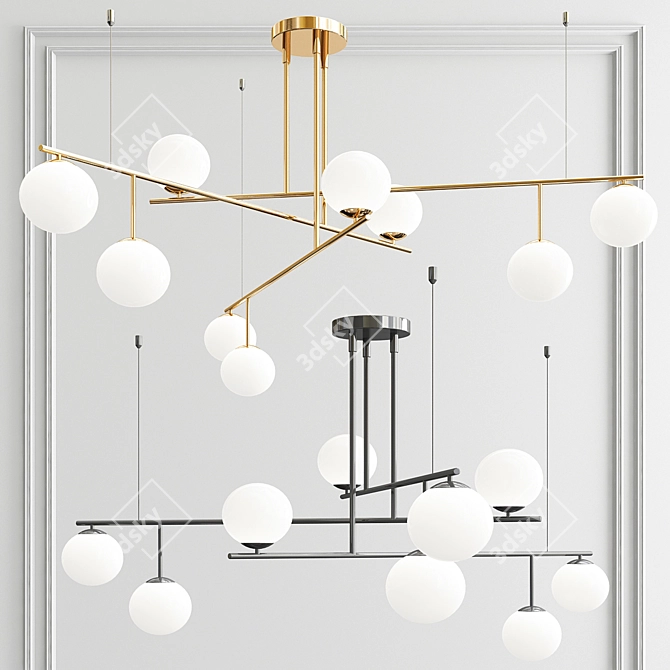 Sphere Glow Chandelier+ 3D model image 1