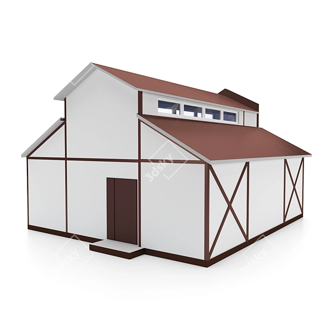 Double-Storey Mini Market 8x9 3D model image 2