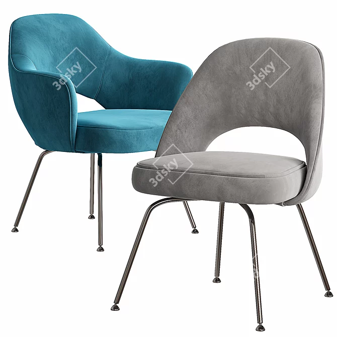 Modern Knoll Saarinen Tubular Armchair 3D model image 1