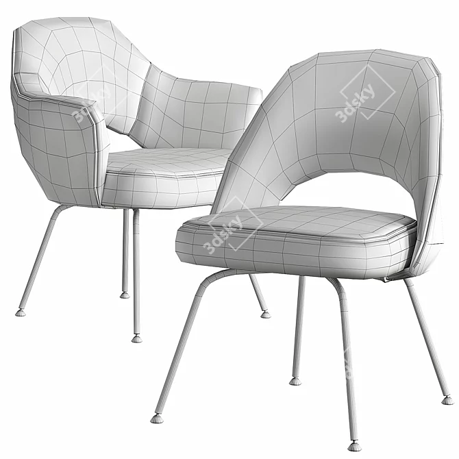 Modern Knoll Saarinen Tubular Armchair 3D model image 2