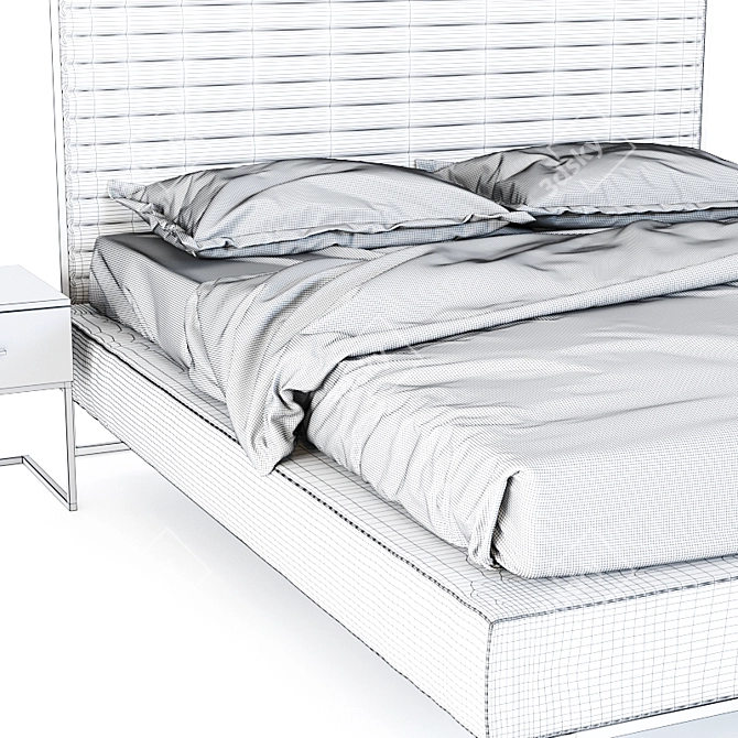 RHome Loft Grace Brown Bed + Oak Natur/Cement Cupboard 3D model image 5