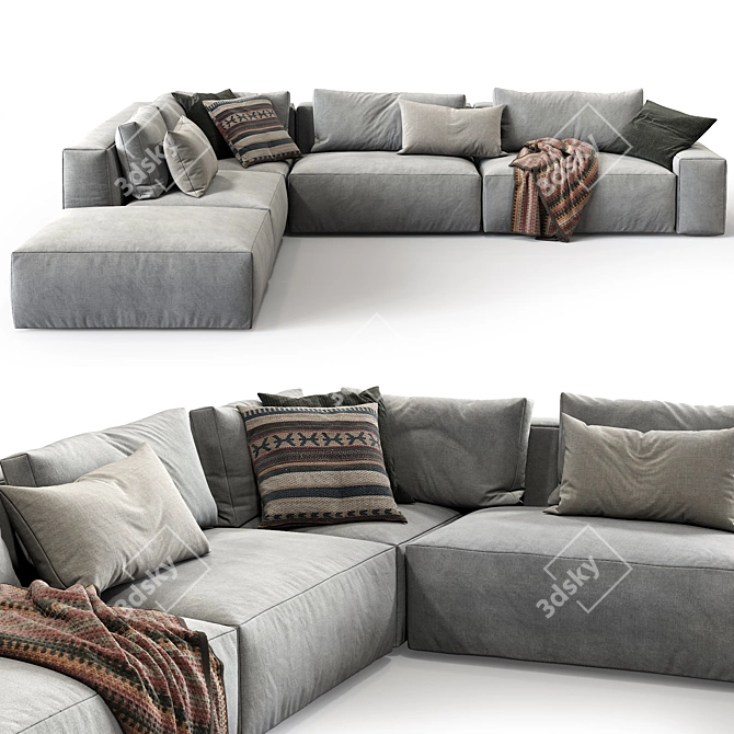 Jesse Daniel Sofa: Modern Elegance Blend 3D model image 2