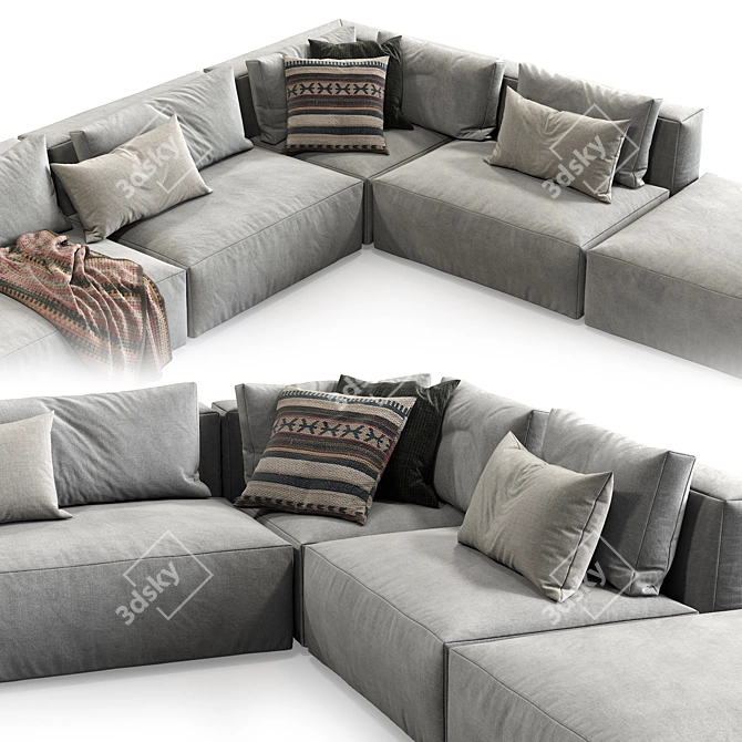 Jesse Daniel Sofa: Modern Elegance Blend 3D model image 3