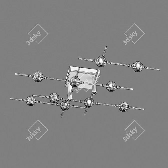 Sleek LED Ceiling Chandelier 3D model image 3