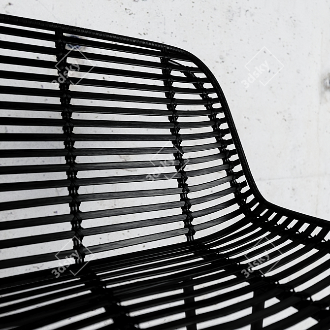 Natural Elegance: HKLiving Rattan Bar Stool 3D model image 3