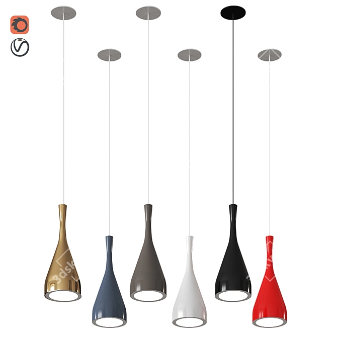 Vibia JAZZ 1336: Vibrant LED Pendant 3D model image 5