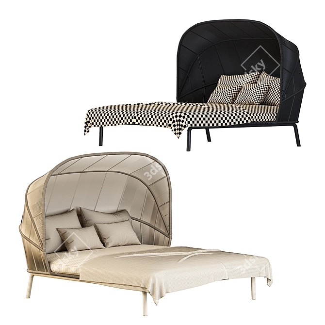 Rilly Cocoon Double Daybed: Stylish Outdoor Comfort 3D model image 5