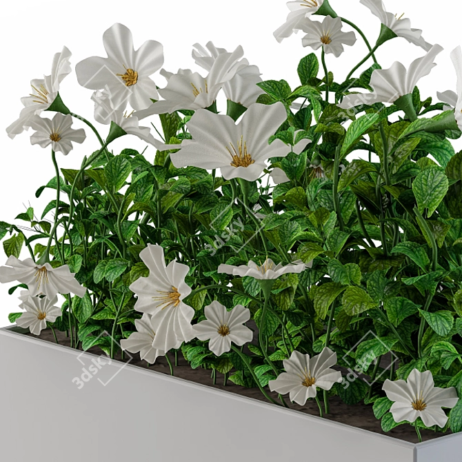 Elegant White Flower Bouquet 3D model image 2