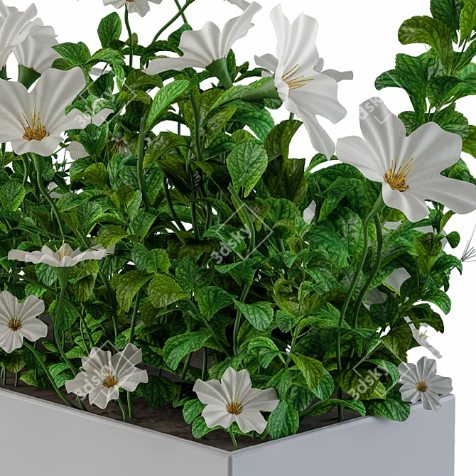 Elegant White Flower Bouquet 3D model image 3