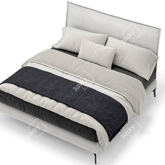 Elegant Francis Bed: A Modern Classic 3D model image 3