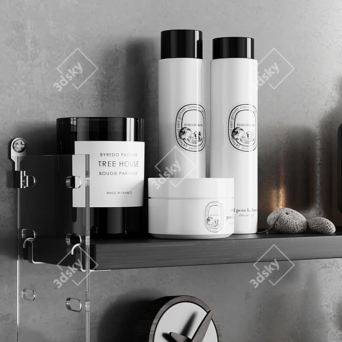 Sleek Bathroom Accessory Set 3D model image 4