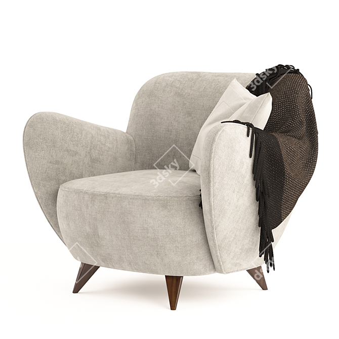 Cozy Curve Barrel Chair 3D model image 1