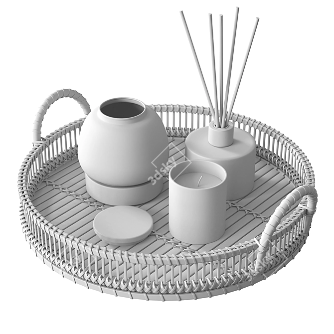 Rattan Tray | Handcrafted Natural Design 3D model image 3