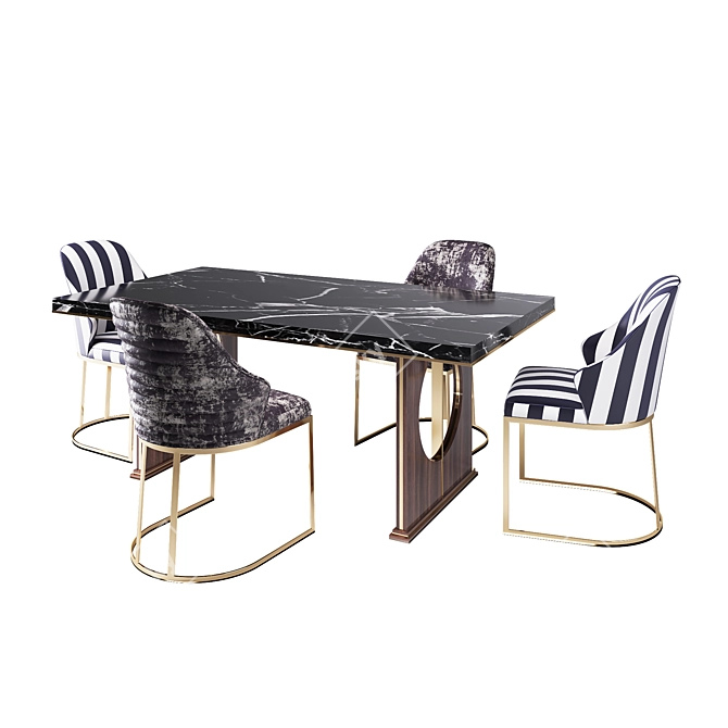 Turkish Luxury Dining Table by Yildizmobilya 3D model image 2