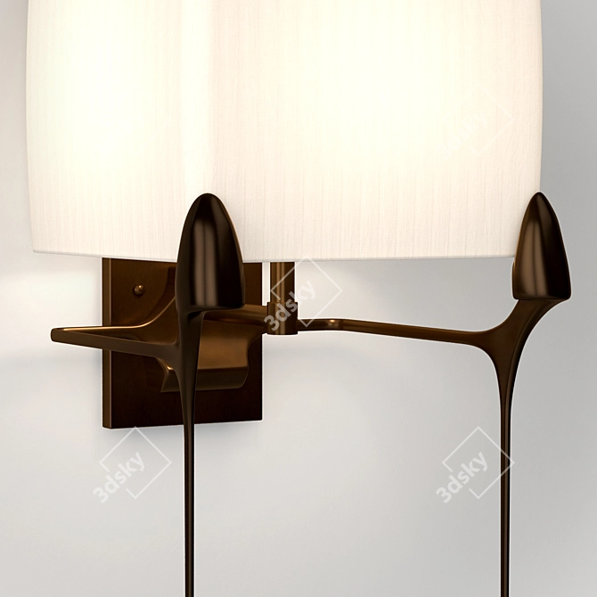 Caste Flint Sconce: Sculptural Illumination 3D model image 4