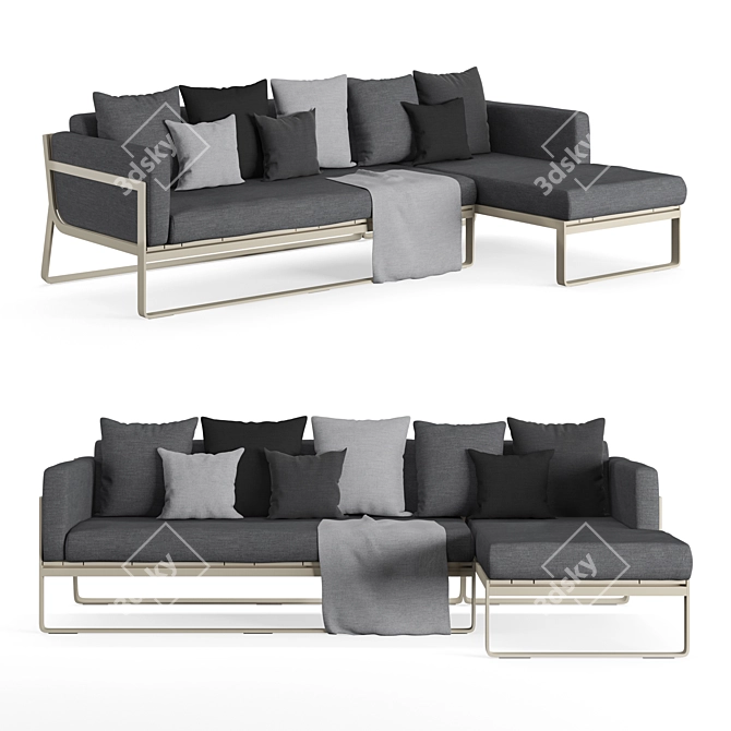 Gandia Blasco Flat Sofa: Elegant Bronze Frame & Versatile Modular Design 3D model image 1