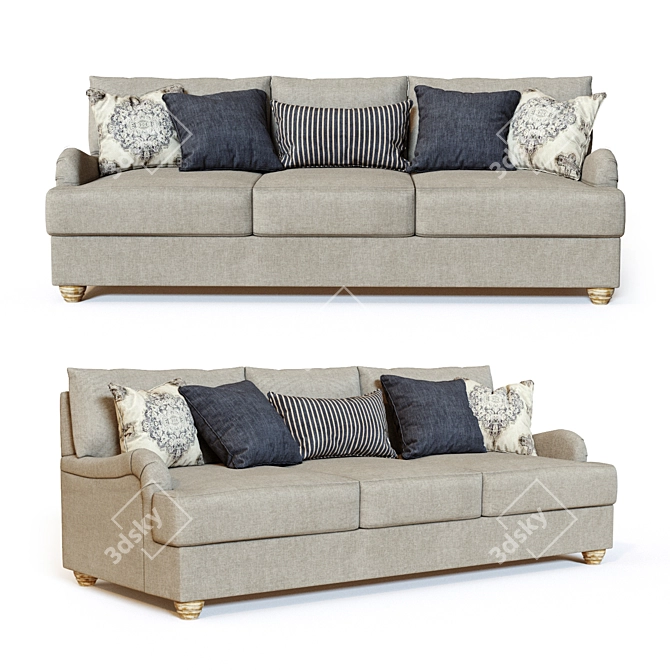 Dandrea Ashley Queen Sofa Sleeper 3D model image 1