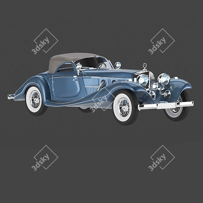 Classic Mersedes 540k Blueprint 3D model image 1