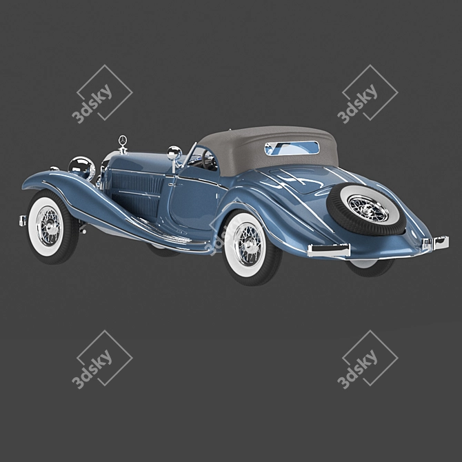 Classic Mersedes 540k Blueprint 3D model image 2